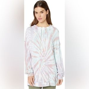 FREE PEOPLE We The Free Best Catch Tie Dye Oversized Pullover Sweatshirt Tee / M